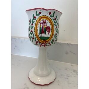 Vintage Italian Ceramic Goblet with Rooster‎